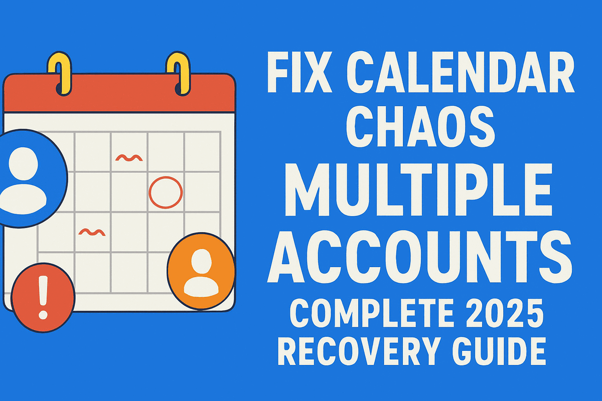 Calendar management interface demonstrating fix calendar chaos multiple accounts with unified scheduling view