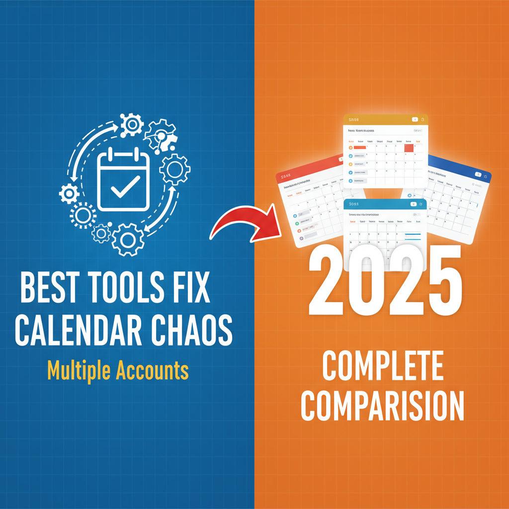Calendar management software comparison showing tools fix calendar chaos multiple accounts with feature breakdowns and pri...