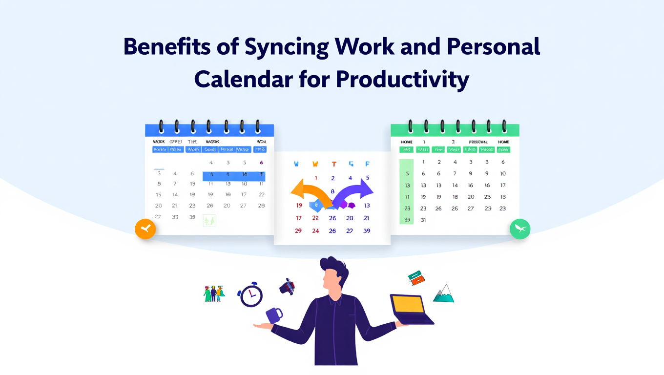 Calendar synchronization dashboard showing sync work personal calendar benefits with real-time bidirectional updates
