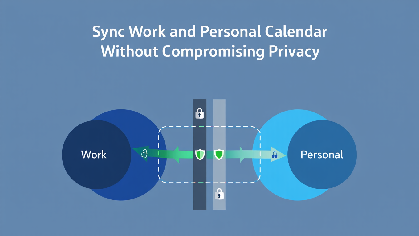 Calendar synchronization dashboard showing sync work personal calendar privacy guide with real-time bidirectional updates