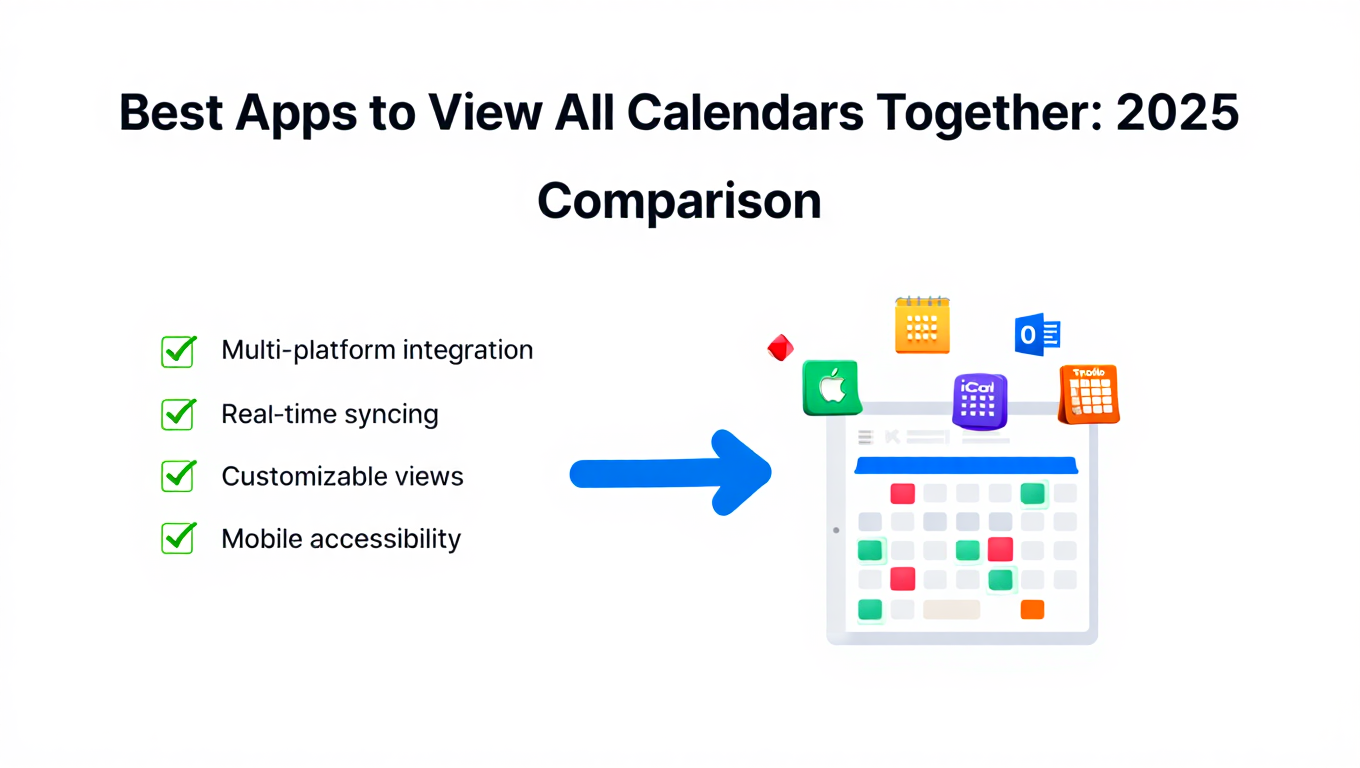 Comparison chart showing best apps view all calendars together features and capabilities side-by-side for evaluation