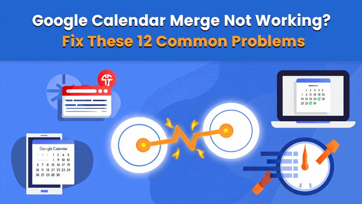 Google Calendar Merge Not Working? Fix These 12 Common Problems by Kevin Gabeci - Productivity tutorial